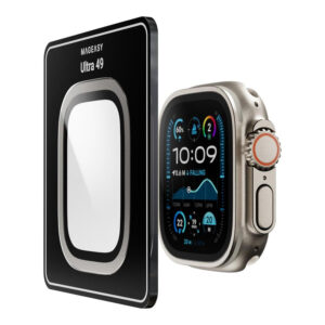 MagEasy Fortiz Sapphire Screen Protector for Apple Watch - Natural Titanium