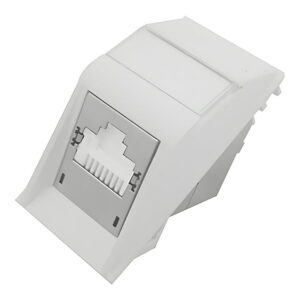 Molex PowerCat Euromod II Female RJ45 Cat6a STP Shield Angled Connector – White MEU-00065-02