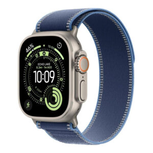 Apple Watch Ultra 3 GPS + Cellular 49mm Natural Titanium Case with Blue/Bright Blue Trail Loop S/M