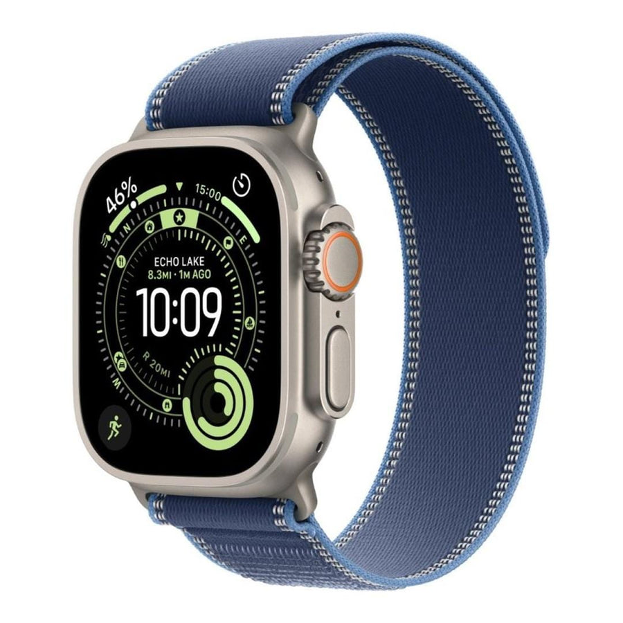 Apple Watch Ultra 3 GPS + Cellular 49mm Natural Titanium Case with Blue/Bright Blue Trail Loop S/M