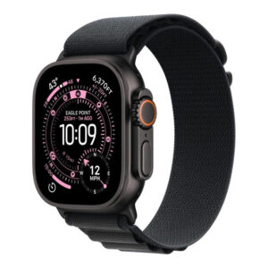 Apple Watch Ultra 3 GPS + Cellular 49mm Black Titanium Case with Black Alpine Loop - Large