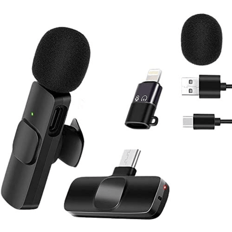 Tuff-Luv Wireless USB-C Lavalier Lapel Microphone Black MF1190