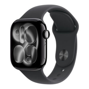 Apple Watch Series 11 GPS + Cellular 46mm Jet Black Aluminium Case with Black Sport Band M/L