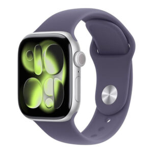 Apple Watch Series 11 GPS + Cellular 46mm Silver Aluminium Case with Purple Fog Sport Band M/L
