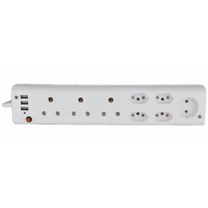 Electra Lighting ELE 8-way Multi Plug with 3xUSB MLPUSB8
