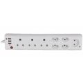 Electra Lighting ELE 8-way Multi Plug with 3xUSB MLPUSB8