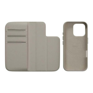 MagEasy Card Folio M Flip Leather Phone Case for iPhone 16 Pro - Starlight MPH66P263SI24