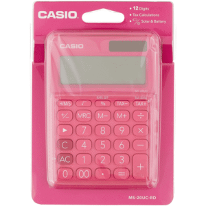 Casio Desktop Calculator Red MS-20UC-RD-S-EC