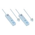 Switched 0.5m 4-Way Surge Multiplugs with Braided Cord 2-pack Blue MS-8500-05-BL-BUN