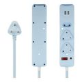 Switched 0.5m 2x3 Way Surge Multiplug with Dual USB Ports Blue MS-8501-05-BL-BUN