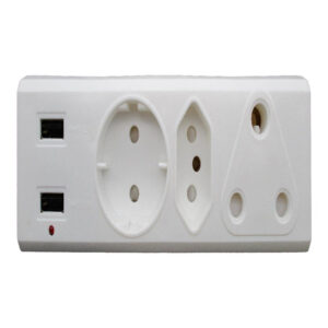 Eezi-on 1x16a 1xschuko 1x5a 2×2 1a 3-way USB Adapter MTAUSB3