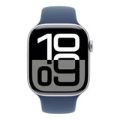Apple Watch Series 10 GPS LTE 46mm Silver Aluminium Case with Denim Sport Band - Small/Medium MWY03QA/A