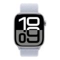 Apple Watch Series 10 GPS + Cellular 46mm Silver Aluminium Case with Blue Cloud Sport Loop MWY23QA/A