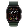 Apple Watch Ultra 2 GPS + Cellular 49mm Black Titanium Case with Dark Green Alpine Loop Small MX4Q3QA/A