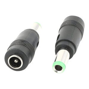 Lucktech 6.3×3.0mm Male Green to 5.5×2.1mm Female Black DC Adaptor NET-DC6330-B