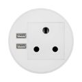 LinkQnet 3-Pin Charging Grommet with USB Ports White NET-PG-80-W