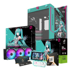 PCBuilder ASUS X MIKU Gaming Desktop PC – AMD Ryzen 7 9800X3D 2TB SSD 32GB RAM RTX 5080 Win 11 Home