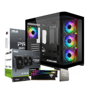 PCBuilder MAVERICK Gaming Desktop PC – AMD Ryzen 5 7600 1TB SSD 32GB RAM RTX 5070 Win 11 Home