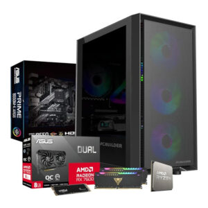 PCBuilder PATHFINDER Gaming Desktop PC – AMD Ryzen 5 5600X 1TB SSD 16GB RAM Radeon RX7600 Win 11 Home