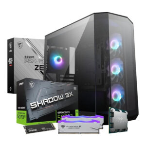 PCBuilder VALKYRIE Gaming Desktop PC – AMD Ryzen 7 9800X3D 1TB SSD 32GB RAM RTX 5070 Ti Win 11 Home