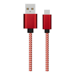 Amplify 2.5m Micro USB Fashion Cable Red and White PEP-034-RDWT