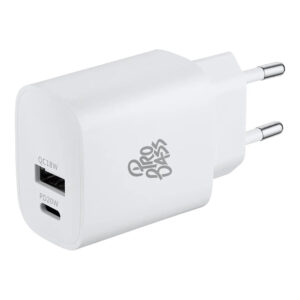 Pro Bass Rapid Charge Series 20W+18W Dual USB and Type-C Wall Charger – White PR-8041-WT