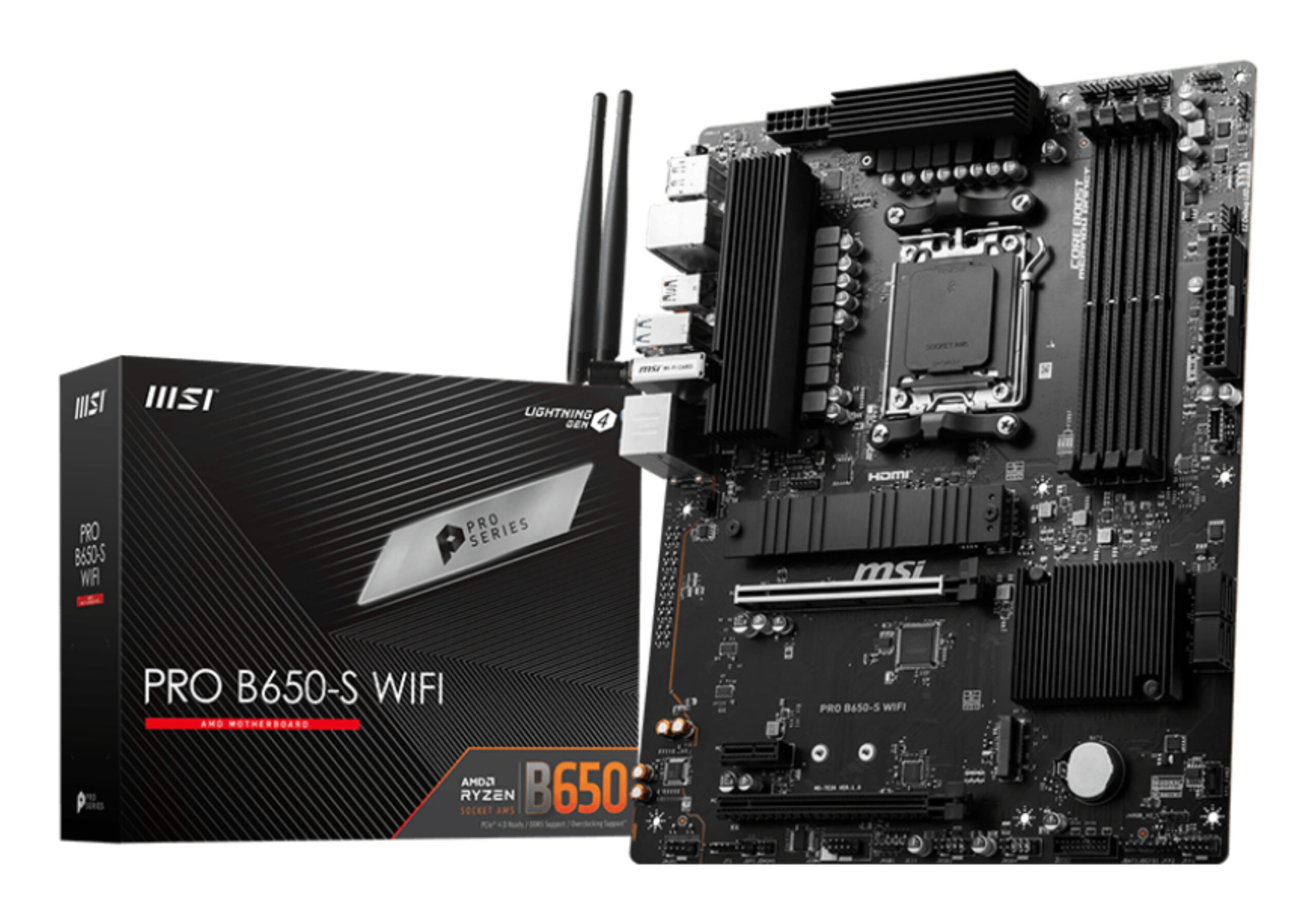 MSI Pro B650-S Wi-Fi AMD Socket AM5 ATX Motherboard