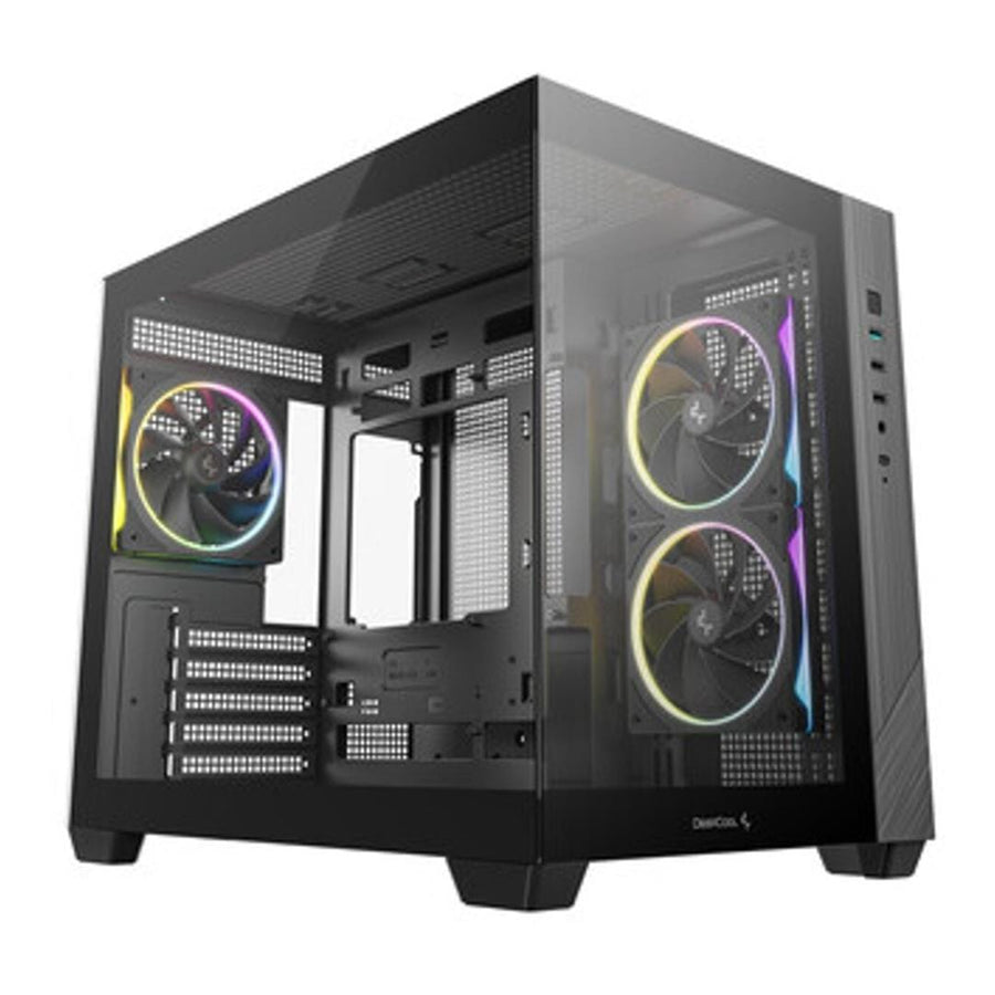 DeepCool CG330 3F Panoramic Dual-Chamber Micro-ATX Gaming PC Case R-CG330-BKNGM3-G