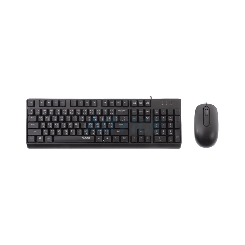 Rapoo X130PRO USB Wired Optical Keyboard and Mouse Combo Black