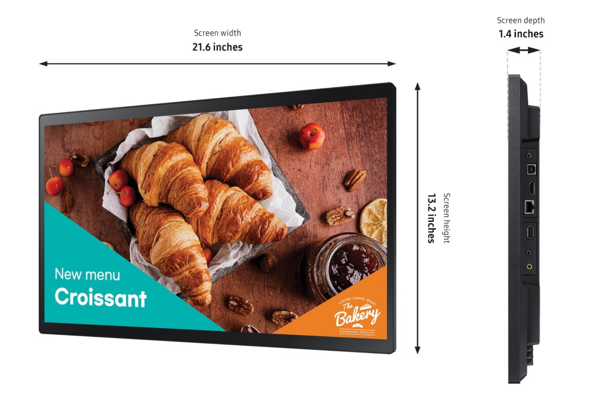SAMSUNG 24” EDGE LED FHD 300 NIT 16/7 HOUR PANEL TOUCH