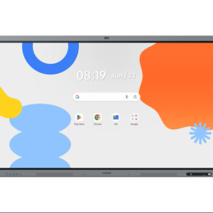 SAMSUNG 65″ Android Interactive Display  Android 14 EDLA Certified  Resolution: 3840 x 2160  UHD  400nit Brightness  Build in Speakers  HDMI out  40 PTS touch  Wi-Fi & BT  Built-in Camera 3 YEAR ONSITE WARRANTY