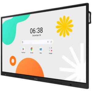 Samsung 75″ Android Interactive Display  Android 14 EDLA Certified  Resolution: 3840 x 2160  UHD  400nit Brightness  Build in Speakers  HDMI out  40 PTS touch  Wi-Fi & BT  3 YEAR WARRANTY