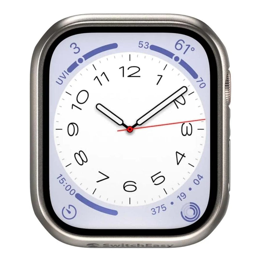 SwitchEasy Hybrid Tempered Glass Protective Case for Apple Watch Case Titanium SAW845089TT22