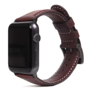 SLG D6 Italian Minerva Box 44mm Leather Strap for Apple Watch - Brown SD-D6M-S-AW44-BR