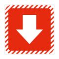 Parrot White Arrow with Red Symbolic Sign on White ACP 150x150mm SN4103