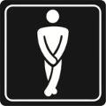 Parrot Gents Toilet Symbolic Sign White Printed on Black ACP 150x150mm SN4108