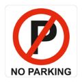 Parrot No Parking Symbolic Sign Printed on White ACP 150x150mm SN4110