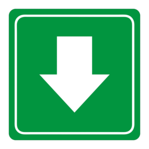 Parrot Green Arrow Symbolic Sign Printed on White ACP 150x150mm SN4115