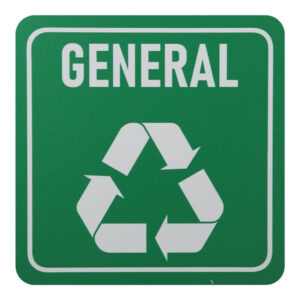 Parrot 150x150mm General Waste Recycle on White ACP Sign Green Print SN4118