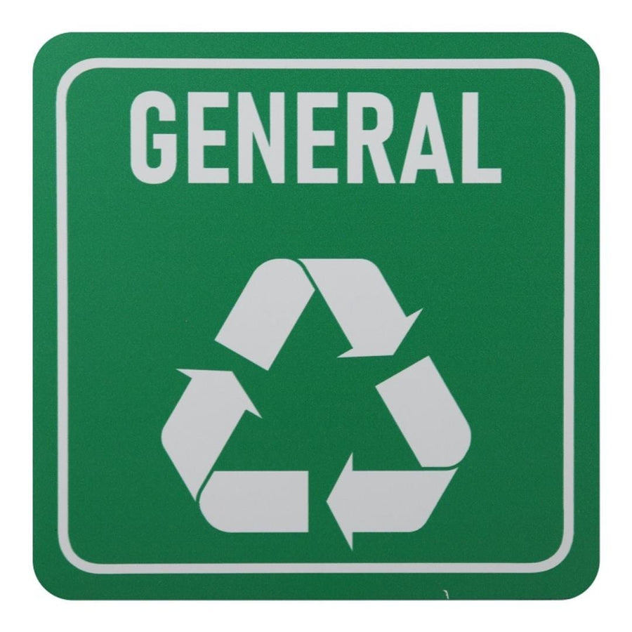Parrot 150x150mm General Waste Recycle on White ACP Sign Green Print SN4118