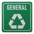 Parrot 150x150mm General Waste Recycle on White ACP Sign Green Print SN4118