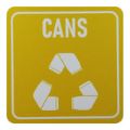 Parrot 150x150mm Cans Only Waste Recycle on White ACP Sign Yellow Print SN4120