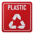 Parrot 150x150mm Plastic Only Waste Recycle on White ACP Sign Red Print SN4121