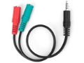 Nitho Y-Split PC Sound Adapter Male Female Sound and Chat Microphone SND-2F1M-K