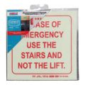 Parrot Photoluminescent 190mm Safety Sign E15 In Case Of Emergency Use The Stairs And Not The Lift SNP19E15