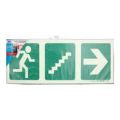 Parrot Photoluminescent 190mm Safety Sign E18 Running Man and Stairs Going Up and Arrow Right SNP19E18