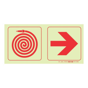 Parrot 190mm Photoluminescent F20 Fire Hose Reel Arrow Right Safety Sign SNP19F20