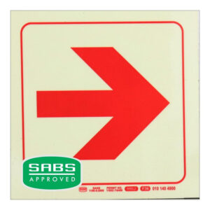 Parrot 190mm Arrow Right Photoluminescent Safety Sign SNP19F36