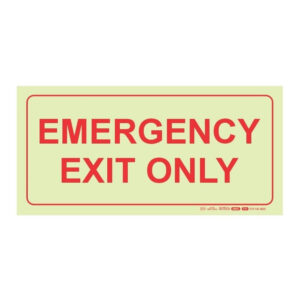 Parrot 190mm F41 Emergency Exit Only Photoluminescent Safety Sign SNP19F41