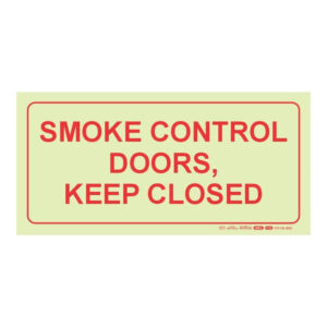 Parrot Photoluminescent 190mm Smoke Control Doors Keep Closed Safety Sign-F42 SNP19F42